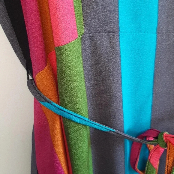 Leith Striped Long Full Length Maxi  Wrap Sleeveless Women's Colorful Dress | XS - Picture 10 of 14